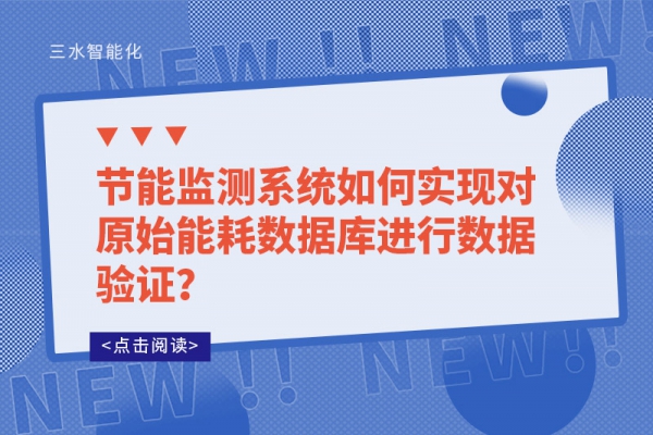 節(jié)能監(jiān)測系統(tǒng)如何實(shí)現(xiàn)對(duì)原始能耗數(shù)據(jù)庫進(jìn)行數(shù)據(jù)驗(yàn)證？